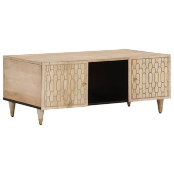 Mesa De Centro，mesa Auxiliar，mesa De Café De Madera Maciza Mango 100x54x40 Cm Cfw772995