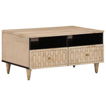 Mesa De Centro，mesa Auxiliar，mesa De Café De Madera Maciza Mango 80x54x40 Cm Cfw773004