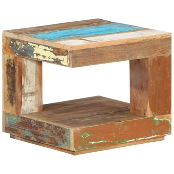 Mesa De Centro，mesa Auxiliar，mesa De Café De Madera Maciza Reciclada 45x45x40 Cm Cfw773020