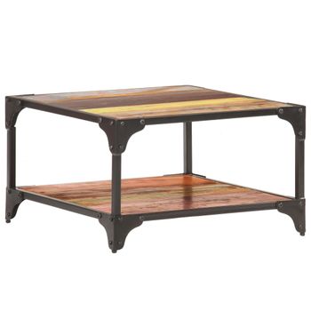 Mesa De Centro，mesa Auxiliar，mesa De Café De Madera Maciza Reciclada 60x60x35 Cm Cfw773027