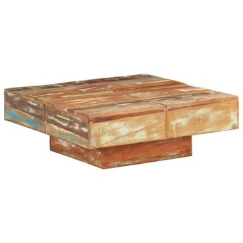 Mesa De Centro，mesa Auxiliar，mesa De Café De Madera Maciza Reciclada 80x80x28 Cm Cfw773032