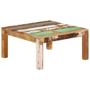 Mesa De Centro，mesa Auxiliar，mesa De Café De Madera Maciza Reciclada 80x80x40 Cm Cfw773033