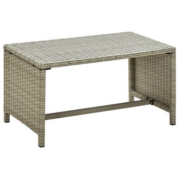 Mesa De Centro，mesa Auxiliar，mesa De Café De Ratán Sintético Gris 70x40x38 Cm Cfw773067