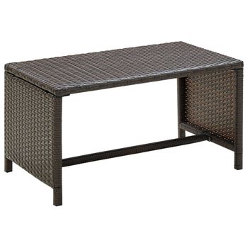 Mesa De Centro，mesa Auxiliar，mesa De Café De Ratán Sintético Marrón 70x40x38 Cm Cfw773069