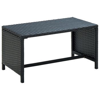 Mesa De Centro，mesa Auxiliar，mesa De Café De Ratán Sintético Negro 70x40x38 Cm Cfw773071