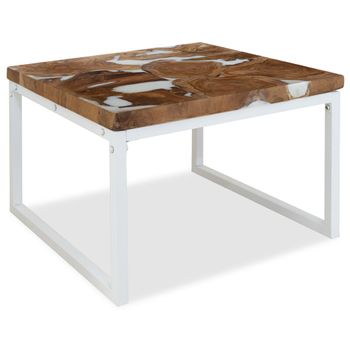 Mesa De Centro，mesa Auxiliar，mesa De Café De Resina De Teca 60x60x40 Cm Cfw773079