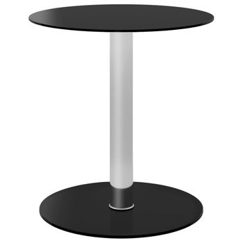 Mesa De Centro，mesa Auxiliar，mesa De Café De Vidrio Templado Negro 40 Cm Cfw773098