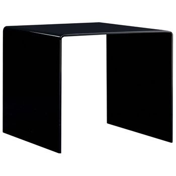 Mesa De Centro，mesa Auxiliar，mesa De Café De Vidrio Templado Negro 50x50x45 Cm Cfw773099