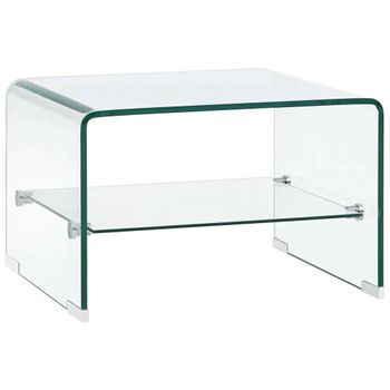 Mesa De Centro，mesa Auxiliar，mesa De Café De Vidrio Templado Transparente 50x45x33 Cm Cfw773100