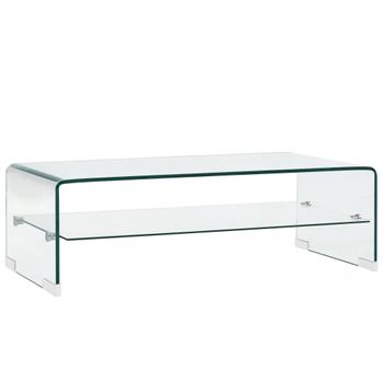 Mesa De Centro，mesa Auxiliar，mesa De Café De Vidrio Templado Transparente 98x45x31 Cm Cfw773103