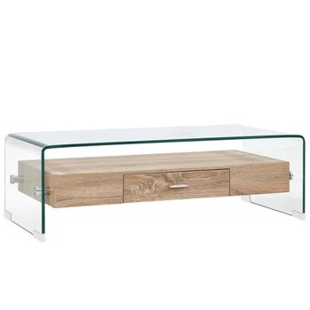 Mesa De Centro，mesa Auxiliar，mesa De Café De Vidrio Templado Transparente 98x45x31 Cm Cfw773104