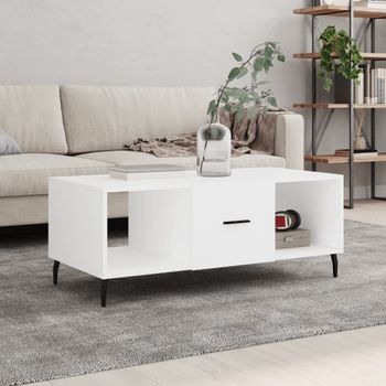 Mesa De Centro，mesa Auxiliar，mesa De Café Madera Contrachapada Blanco 102x50x40 Cm Cfw773152