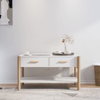 Mesa De Centro，mesa Auxiliar，mesa De Café Madera Contrachapada Blanco 82x48x45 Cm Cfw773211