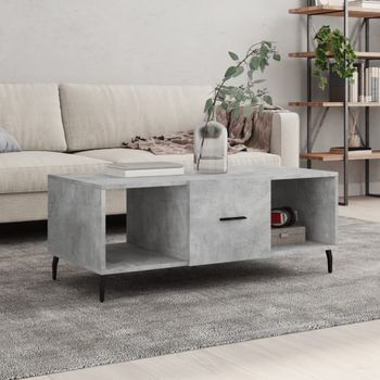 Mesa De Centro，mesa Auxiliar，mesa De Café Madera Contrachapada Gris Hormigón 102x50x40 Cm Cfw773402