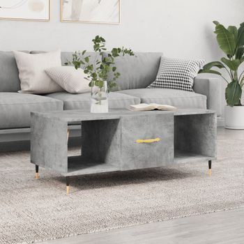 Mesa De Centro，mesa Auxiliar，mesa De Café Madera Contrachapada Gris Hormigón 102x50x40 Cm Cfw773408