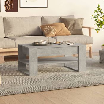 Mesa De Centro，mesa Auxiliar，mesa De Café Madera Contrachapada Gris Hormigón 102x55x45 Cm Cfw773411