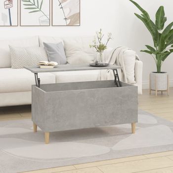 Mesa De Centro，mesa Auxiliar，mesa De Café Madera Contrachapada Gris Hormigón 90x44,5x45 Cm Cfw773452