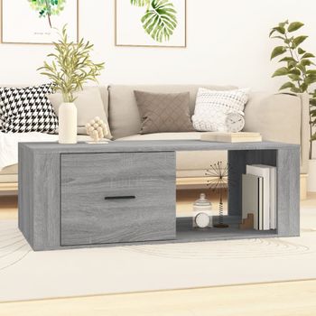 Mesa De Centro，mesa Auxiliar，mesa De Café Madera Contrachapada Gris Sonoma 100x50,5x35 Cm Cfw773495