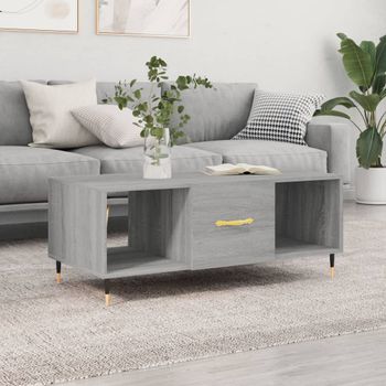 Mesa De Centro，mesa Auxiliar，mesa De Café Madera Contrachapada Gris Sonoma 102x50x40 Cm Cfw773520