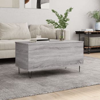 Mesa De Centro，mesa Auxiliar，mesa De Café Madera Contrachapada Gris Sonoma 90x44,5x45 Cm Cfw773578