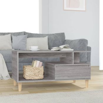 Mesa De Centro，mesa Auxiliar，mesa De Café Madera Contrachapada Gris Sonoma 90x49x45 Cm Cfw773583