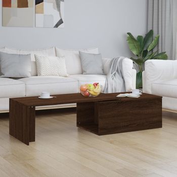 Mesa De Centro，mesa Auxiliar，mesa De Café Madera Contrachapada Marrón Roble 150x50x35 Cm Cfw773631