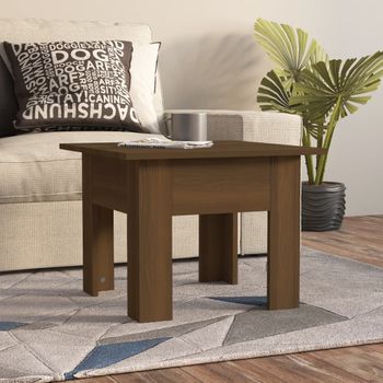 Mesa De Centro，mesa Auxiliar，mesa De Café Madera Contrachapada Marrón Roble 55x55x42 Cm Cfw773634