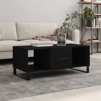 Mesa De Centro，mesa Auxiliar，mesa De Café Madera Contrachapada Negro 102x50x40 Cm Cfw773692