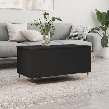 Mesa De Centro，mesa Auxiliar，mesa De Café Madera Contrachapada Negro 90x44,5x45 Cm Cfw773751