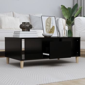 Mesa De Centro，mesa Auxiliar，mesa De Café Madera Contrachapada Negro 90x50x36,5 Cm Cfw773767