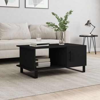 Mesa De Centro，mesa Auxiliar，mesa De Café Madera Contrachapada Negro 90x50x40 Cm Cfw773777