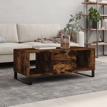 Mesa De Centro，mesa Auxiliar，mesa De Café Madera Contrachapada Roble Ahumado 102x50x40 Cm Cfw773819