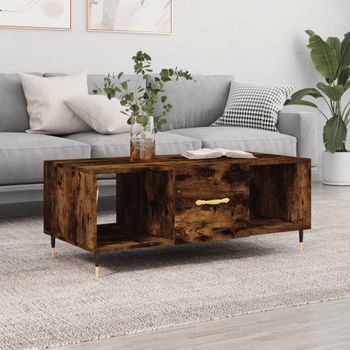 Mesa De Centro，mesa Auxiliar，mesa De Café Madera Contrachapada Roble Ahumado 102x50x40 Cm Cfw773823