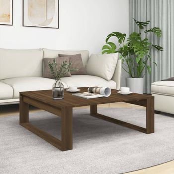 Mesa De Centro，mesa Auxiliar，mesa De Café Madera Contrachapada Roble Marrón 100x100x35 Cm Cfw773937