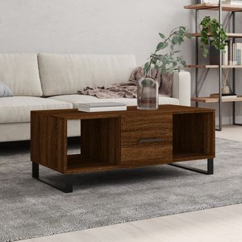 Mesa De Centro，mesa Auxiliar，mesa De Café Madera Contrachapada Roble Marrón 102x50x40 Cm Cfw773960