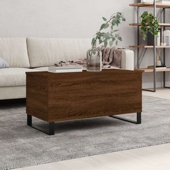 Mesa De Centro，mesa Auxiliar，mesa De Café Madera Contrachapada Roble Marrón 90x44,5x45 Cm Cfw774012