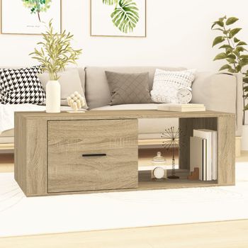 Mesa De Centro，mesa Auxiliar，mesa De Café Madera Contrachapada Roble Sonoma 100x50,5x35 Cm Cfw774045