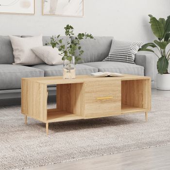 Mesa De Centro，mesa Auxiliar，mesa De Café Madera Contrachapada Roble Sonoma 102x50x40 Cm Cfw774063