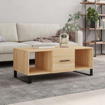 Mesa De Centro，mesa Auxiliar，mesa De Café Madera Contrachapada Roble Sonoma 102x50x40 Cm Cfw774069