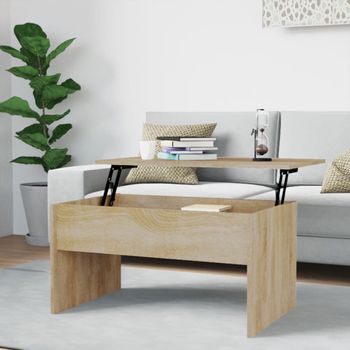 Mesa De Centro，mesa Auxiliar，mesa De Café Madera Contrachapada Roble Sonoma 80x50,5x41,5cm Cfw774106