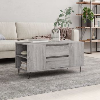 Mesa De Centro，mesa Auxiliar，mesa De Café Madera De Ingeniería Gris Sonoma 102x44,5x50 Cm Cfw774311