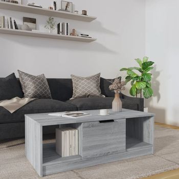 Mesa De Centro，mesa Auxiliar，mesa De Café Madera De Ingeniería Gris Sonoma 102x50x36 Cm Cfw774314