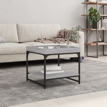 Mesa De Centro，mesa Auxiliar，mesa De Café Madera De Ingeniería Gris Sonoma 49,5x49,5x45 Cm Cfw774328