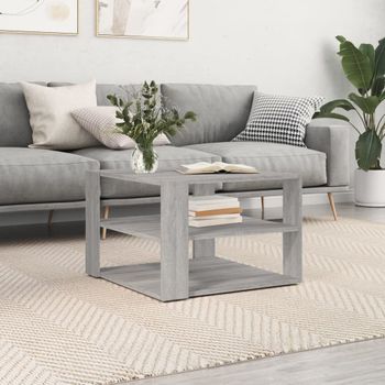 Mesa De Centro，mesa Auxiliar，mesa De Café Madera De Ingeniería Gris Sonoma 59,5x59,5x40 Cm Cfw774340