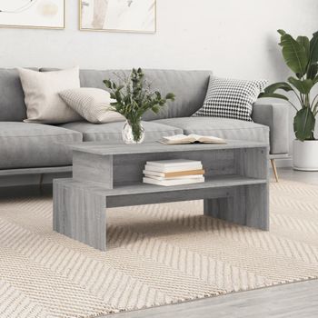 Mesa De Centro，mesa Auxiliar，mesa De Café Madera De Ingeniería Gris Sonoma 90x55x42,5 Cm Cfw774354