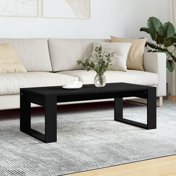 Mesa De Centro，mesa Auxiliar，mesa De Café Madera De Ingeniería Negro 102x50x35 Cm Cfw774420