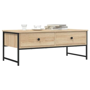 Mesa De Centro，mesa Auxiliar，mesa De Café Madera De Ingeniería Roble Sonoma 101x49x39,5 Cm Cfw774566