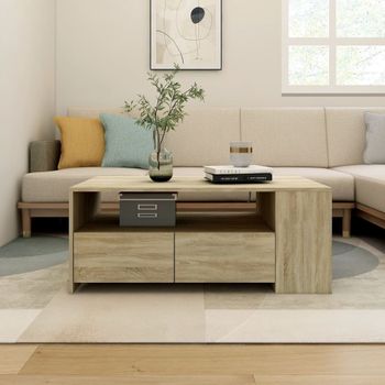 Mesa De Centro，mesa Auxiliar，mesa De Café Madera De Ingeniería Roble Sonoma 102x55x42 Cm Cfw774573