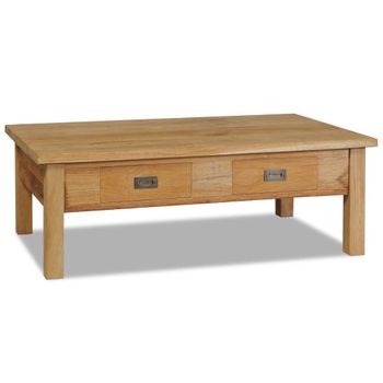 Mesa De Centro，mesa Auxiliar，mesa De Café Madera De Teca Maciza 100x60x35 Cm Cfw774641