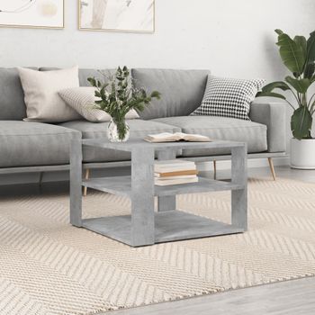 Mesa De Centro，mesa Auxiliar，mesa De Café Madera Ingeniería Gris Hormigón 59,5x59,5x40 Cm Cfw774650